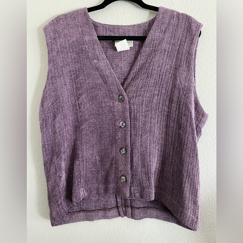 Vintage Sportfolio By Marcia Purple Vest shaneel preppy Rachel Friends